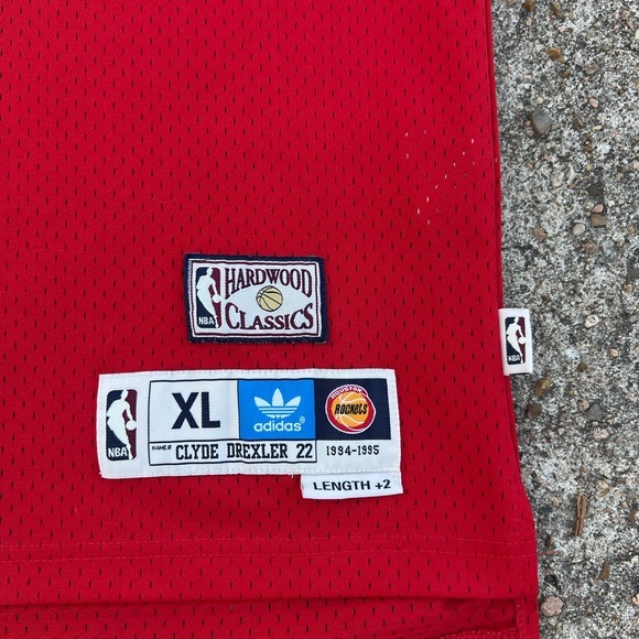 Clyde Drexler NBA Houston Rockets XL Jersey Basketball 22 Adidas Originals - Picture 2 of 7